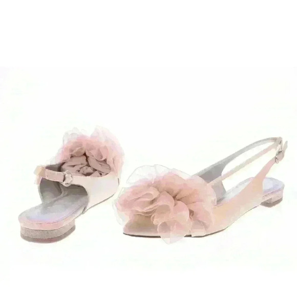 NEW NIB ASOS LAVENDER SKY Sling Back Ruffle Ballet Flats Nude Size 6 US - Picture 4 of 6